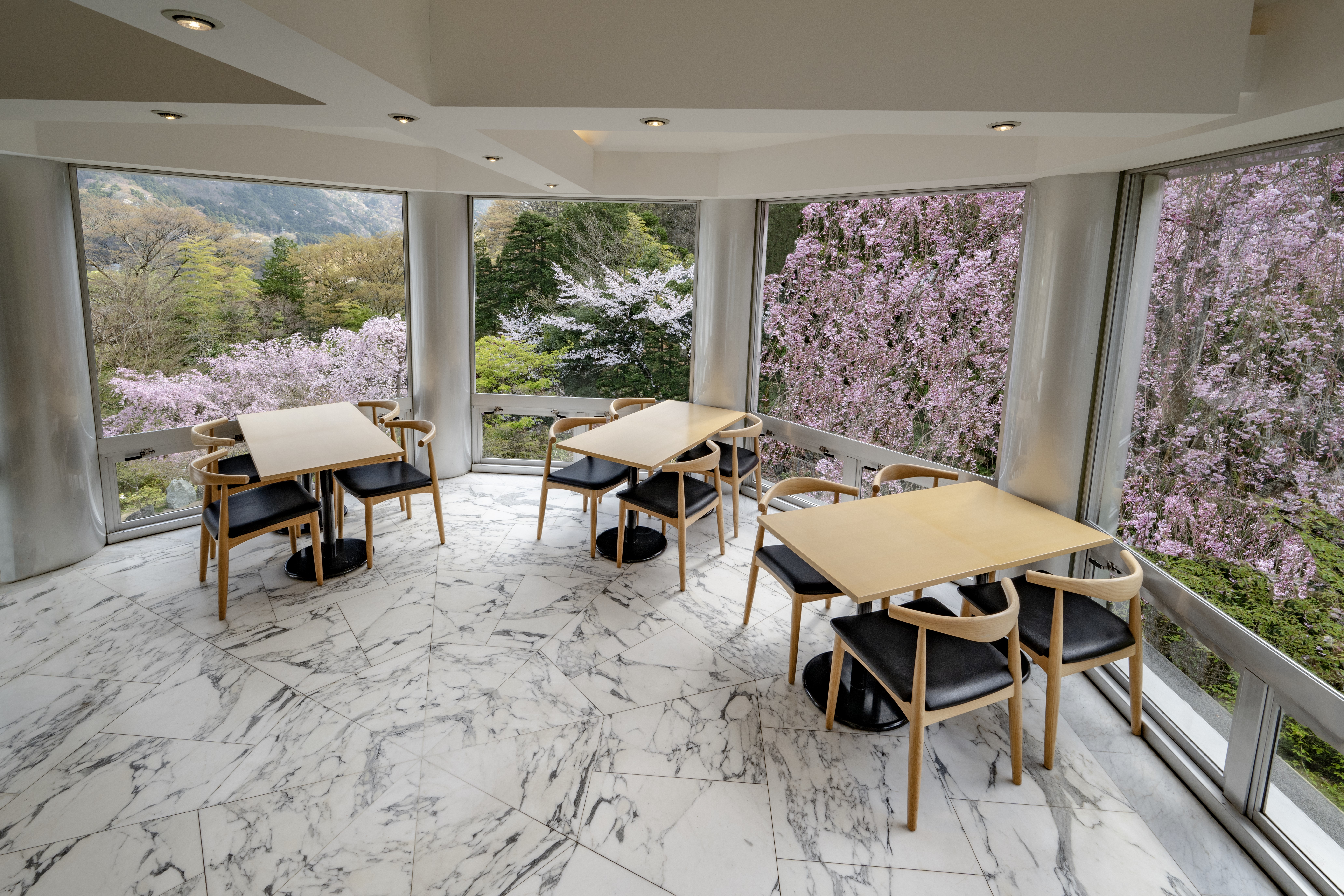 館内にある「ラウンジ花影」。お客様の心に深く寄り添い、至高の寛ぎを彩る空間