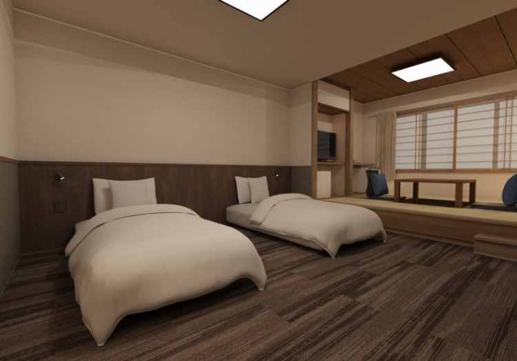 客室は和室やユニバーサルデザインの和洋室などが揃い、全18室となっております。