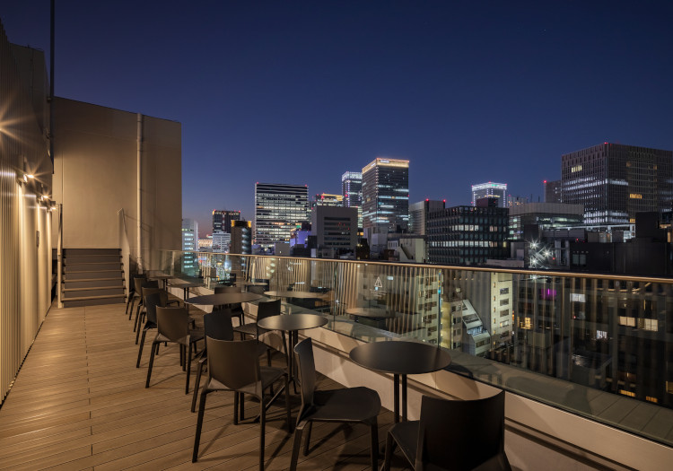銀座の中心地に佇む和モダンテイストのホテル。この地ならではの夜景も！