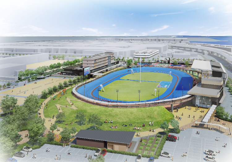 瀬戸内海の玄関口・広島港エリアに誕生。サイクリングとアーバンスポーツが融合した、開放的な空間で新しいホテル体験を。