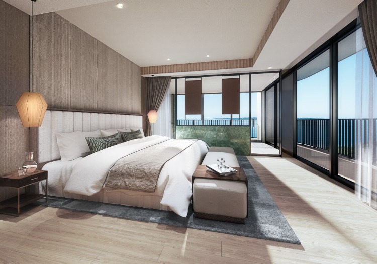 木材などにこだわった客室は、素足で過ごしたくなるような心地よさです