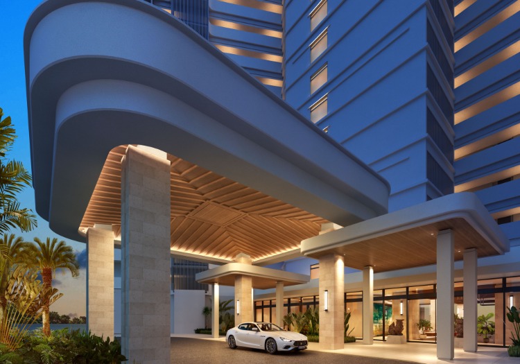 エントランスは、ゆったりとしたリゾート生活を想像させる佇まいとなっています