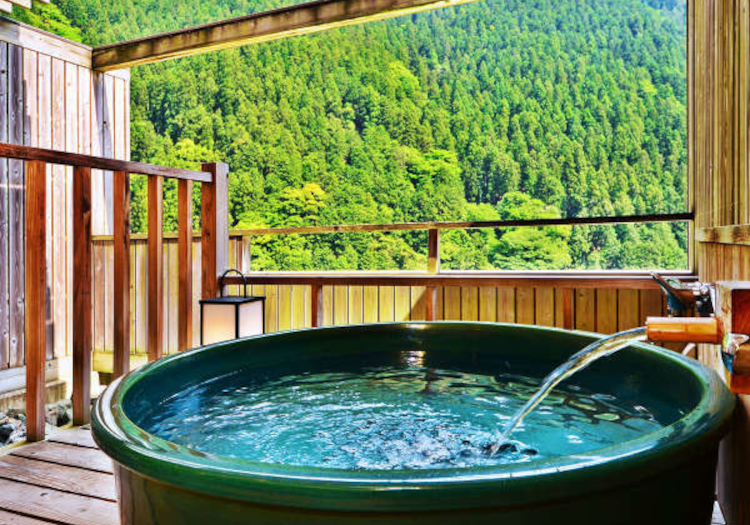 化粧水いらずの「若返りの湯」と言われ、様々な効果が期待できる大歩危温泉。