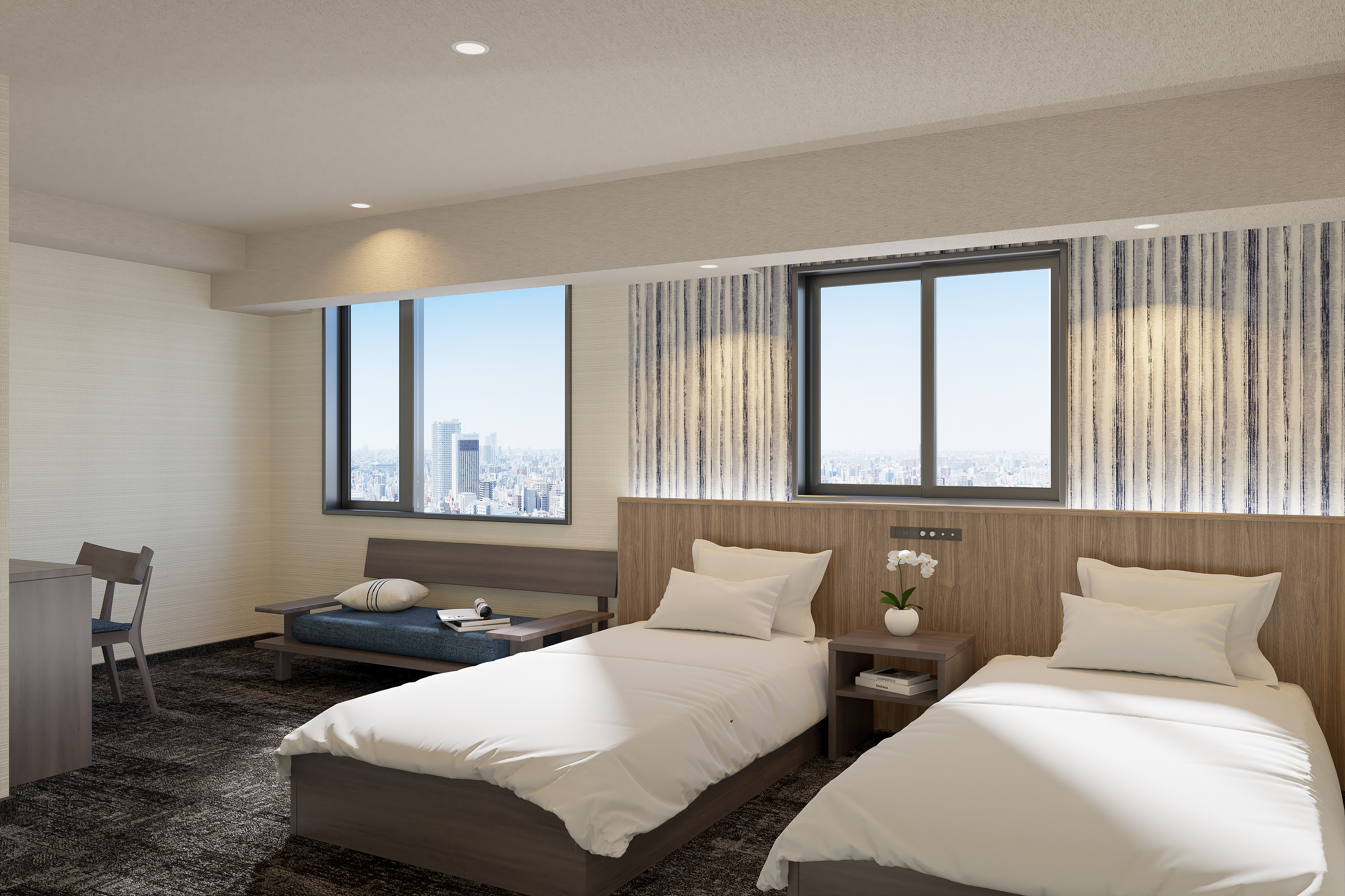 賞与実績計3カ月分、年間休日104日の好バランスも魅力。 お客様へのサービスに全力を尽くすことも魅力的だと思いますが、同時に仕事だけでなく、プライベートの時間も同じくらい大切にしてほしいと考えています。年間休日104日、ホテルにもよりますが、残業月平均5～10時間を実現。シフトを効率よく組むことで、より残業も減らしていきたいと考えています。また、頑張りにはしっかり評価で応えます。過去実績では、賞与年2回、計3カ月分を支給、さらに稼働率によりインセンティブもあります。働く環境にも満足しながら、毎日をいきいきと過ごしてほしい。そんな想いを込めています。