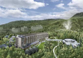 草津の名物、湯畑までも歩けるロケーションです。