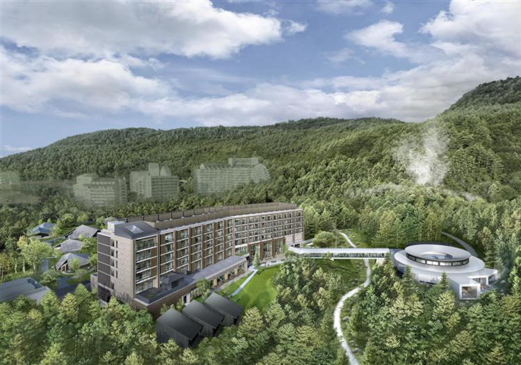 草津の名物、湯畑までも歩けるロケーションです。